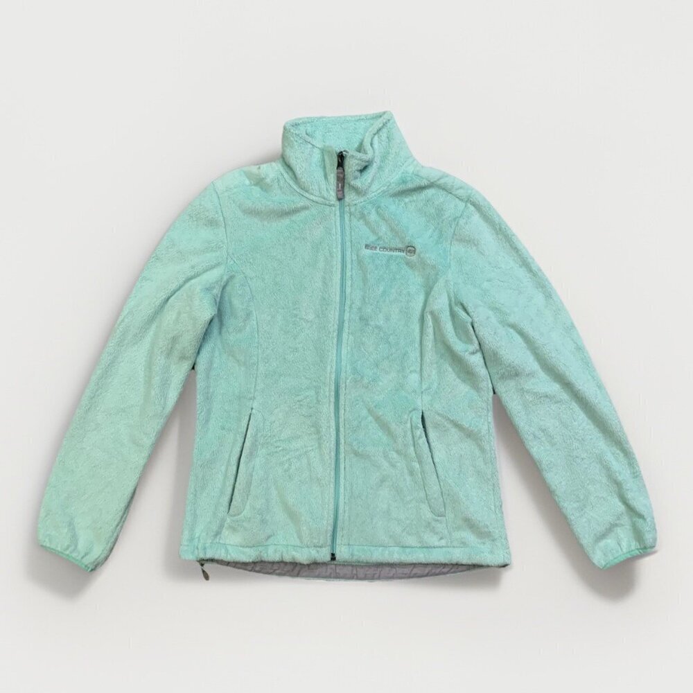 Free Country Women's Fleece Jacket Size S Green Full Zip Pockets Live in it GUC